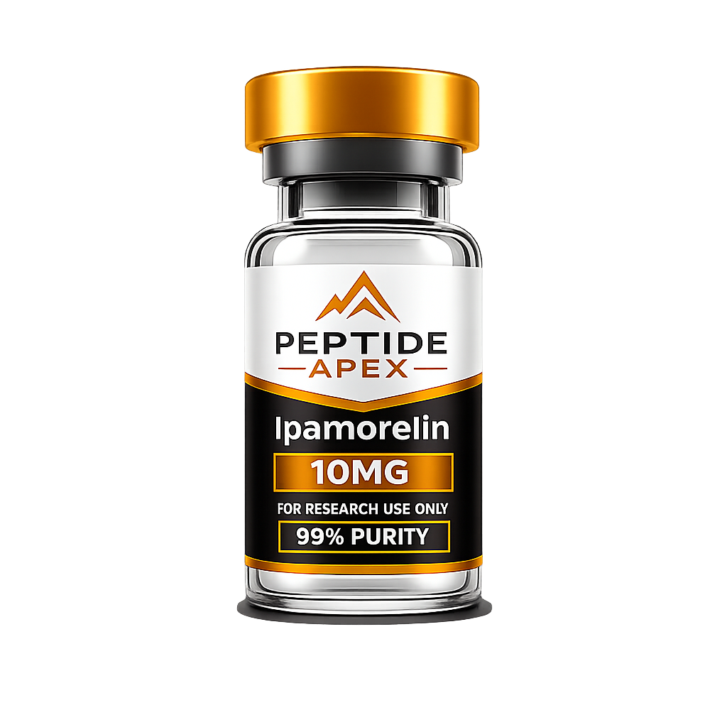 Ipamorelin product gallery image for recovery and repair research peptide: Ipamorelin is commonly studied for growth-hormone secretagogue receptor activity.