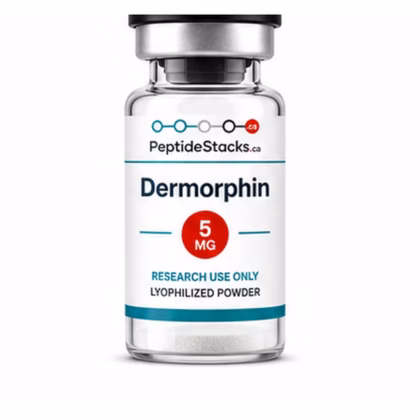 Dermorphin 5 MG PeptideStacks.ca clear 3 mL vial