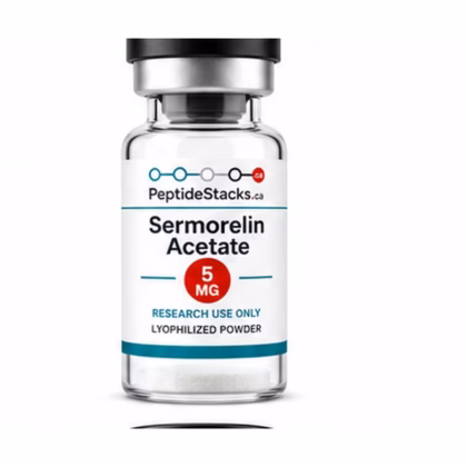 Sermorelin Acetate 5 MG PeptideStacks.ca clear 3 mL vial