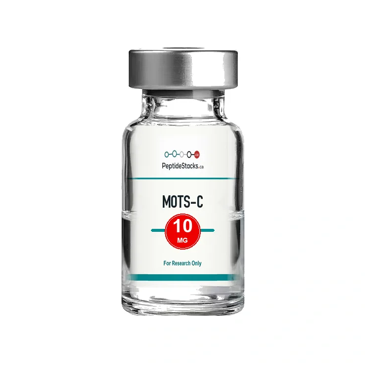 MOTS-c product vial image for metabolic research peptide: MOTS-c is commonly studied for mitochondrial signaling and metabolic regulation.